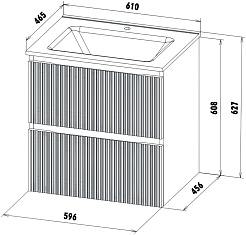 Aquanet Тумба с раковиной Джейн 2.0 60 Flat подвесная мокко матовый – фотография-14