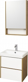 Акватон Мебель для ванной Сканди 55 дуб рустикальный, белая – фотография-1