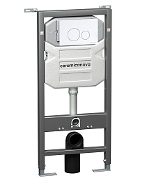 Ceramicanova Система инсталляции для унитазов Envision CN1001W с кнопкой смыва Round белый – фотография-1