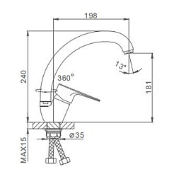 Frap Смеситель для кухни H702 F41702-B хром – фотография-2