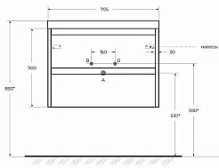 BelBagno Тумба с раковиной Kraft 39 70 подвесная Rovere Nebrasca Nature с раковиной BB-8099-3-70 – фотография-5