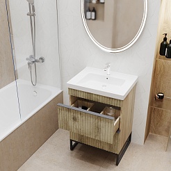 Mixline Тумба с раковиной Окленд 60 дуб мелфорд – фотография-4