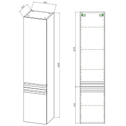 Aquatek Шкаф-пенал Вега 35 AQ70035L-MW белый матовый, петли слева – фотография-4