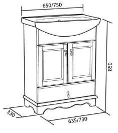 Bas Мебель для ванной Варна 75 орех, ящик, зеркало – фотография-4