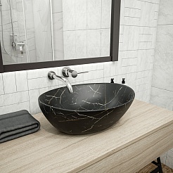Teymi Раковина накладная Lori 41 T50496 черный мрамор – фотография-7