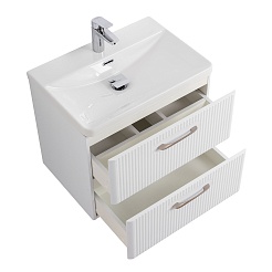 BelBagno Тумба под раковину Due 60 подвесная Белый металлик – фотография-6