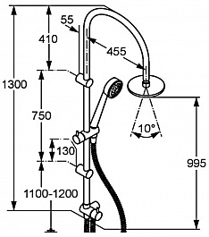 Kludi Душевая стойка "Zenta dual shower system 6167705-00" – фотография-2