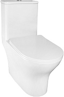 Azario Унитаз-моноблок Terni AZ-8618T безободковый с бачком с сиденьем микролифт белый