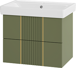 Brevita Тумба с раковиной Vega 70 подвесная зеленая/золото – фотография-3