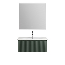 BelBagno Тумба с раковиной Uno 80 с 1 ящиком подвесная Еловый матовый с раковиной BB-8099-3-80 – фотография-12