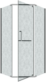 Grossman  Душевой уголок Pragma 100x100x195 профиль хром стекло шиншилла – фотография-2