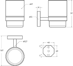 Cezares Стакан для зубных щеток Relax RELAX-TUMS-NOP черный матовый – фотография-2