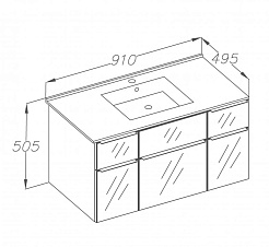  Мебель для ванной Кристалл 90 титан/бежевый – фотография-2