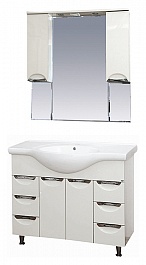 Misty Зеркальный шкаф Жасмин 105 белый, эмаль – фотография-2