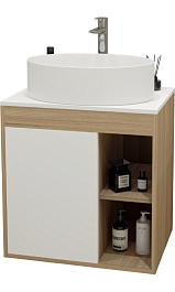 Teymi Тумба с раковиной Nura 60 дуб эврика/белый матовый T60527 раковина T50502 – фотография-1