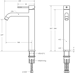 Cezares Смеситель для раковины чаши Relax RELAX-LC1-BORO-W0 брашированное золото – фотография-4