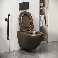 Grossman Унитаз подвесной Color GR-4411BRMS коричневый матовый – фотография-9