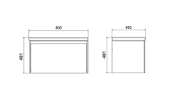 Velvex Тумба с раковиной подвесная Klaufs 80 черная/дерево – фотография-5