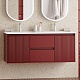 Brevita Мебель для ванной с двойной раковиной Wine 120 подвесная бордовая – картинка-20