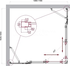 BelBagno Душевой уголок Luce 110/105 LUCE-AH-22-110/105-C-Cr профиль хром стекло прозрачное – фотография-5