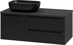 Brevita Тумба под раковину Cargo 100 подвесная черная матовая – фотография-4