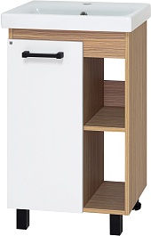 Misty Тумба с раковиной Крафт 60 белая/зебрано сахара – фотография-1