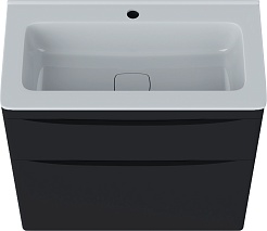 Vivon Тумба под раковину Ostin 70 напольная черная матовая – фотография-2