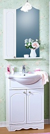 Бриклаер Мебель для ванной Лючия 60 белая, шкафчик – фотография-1