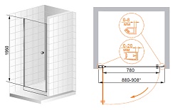 Cezares Душевая дверь в нишу ELENA-W-B-1-90-C-Cr – фотография-2