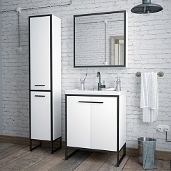 Corozo Зеркало-шкаф Айрон 60, черный/белый – фотография-4