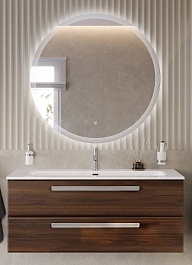 Cezares Тумба с раковиной Eco Cer-N 120 орех шоколад софт CZR-8073-120 ручки серые – фотография-2