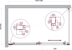 BelBagno Душевой уголок Luce 130/80 LUCE-AH-1-130/80-C-Cr профиль хром стекло прозрачное – фотография-6