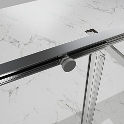 Azario Душевая перегородка Shanghai 110/195 профиль матовый графит стекло прозрачное – фотография-5