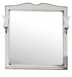 ASB-Woodline Зеркало для ванной Верона 85 бежевая патина, массив ясеня – фотография-1