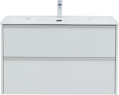 Aquanet Тумба с раковиной Вита 100 Flat подвесная белая матовая
