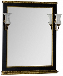 Aquanet Зеркало Валенса 80 черный краколет/золото (180293) – фотография-1
