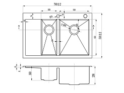 Zorg Кухонная мойка "Inox" X-5178-2-R – фотография-2
