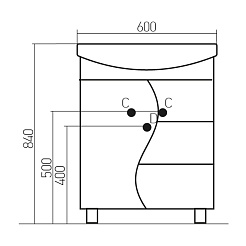 Mixline Тумба с раковиной Венеция 60 зеленая – фотография-2