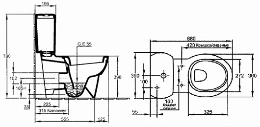 Jacob Delafon Унитаз-компакт Ove E1540 (19974W) – фотография-4