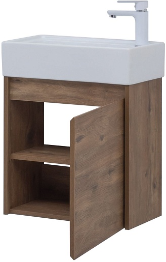 Aquanet Тумба с раковиной Nova Lite 50 подвесная дуб рустикальный – фотография-8