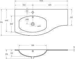 Cezares Мебельная раковина 104/52 L 50153 bianco – фотография-2