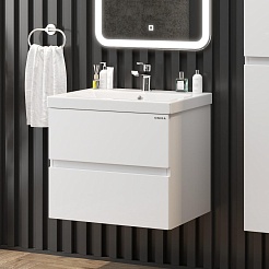 Onika Тумба под раковину Эвада 60 подвесная белая – фотография-2