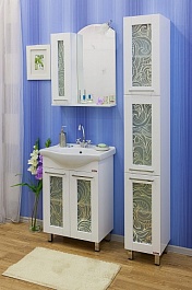 Sanflor Мебель для ванной Валлетта 60 L зеркальный узор – фотография-2