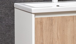 Velvex Тумба с раковиной напольная Klaufs 70 белая/дерево – фотография-3