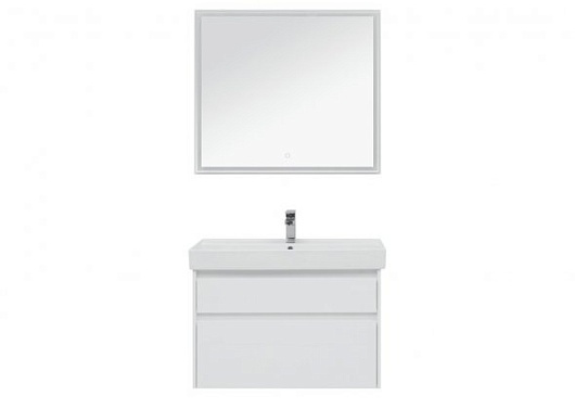 Aquanet Тумба с раковиной Nova Lite 90 2 ящика, белая – фотография-4