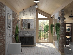 Какса-а Тумба с раковиной Бруклин 80 черный мрамор – фотография-6