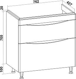 Runo Тумба с раковиной Афина 80 белая матовая – фотография-12
