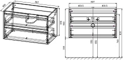 Vincea Тумба под раковину Gio 80 подвесная дуб темный – фотография-5