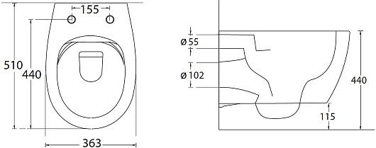 Allen Brau Чаша подвесного унитаза Fantasy 4.11HC1.20 белый глянец – картинка-35
