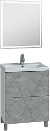 Vigo Мебель для ванной Geometry 2-600 белая/бетон – фотография-1